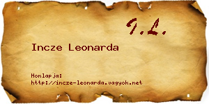 Incze Leonarda névjegykártya